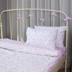 MINENE Единичен спален комплект Розови звезди