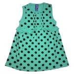 КОМЕС Бебешка рокля на точки - зелен
