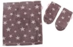 MINENE Комплект шал с ръкавици - сиво на звезди