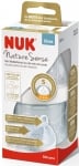 NUK Стъклено шише със силиконов биберон Nature Sense 120 мл. (0-6м.) - бял