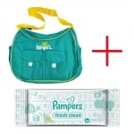 PAMPERS Промо пакет Чанта + FRESH CLEAN Мокри кърпи 64 броя