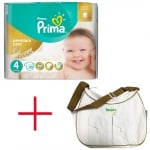 PAMPERS Промо пакет PRIMA PREMIUM CARE 4 Пелени (8-14кг.) 35 броя + Чанта