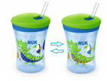 NUK Чаша със сламка Evolution Action Cup Chameleon (12м.+) - синя