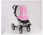 MINENE Сенник за детска количка - памук - розови точки