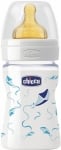 CHICCO Стъклено шише с каучуков биберон 150мл. - син